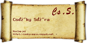 Csáky Sára névjegykártya