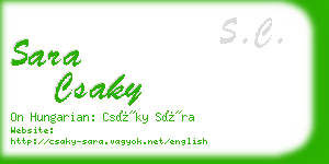 sara csaky business card